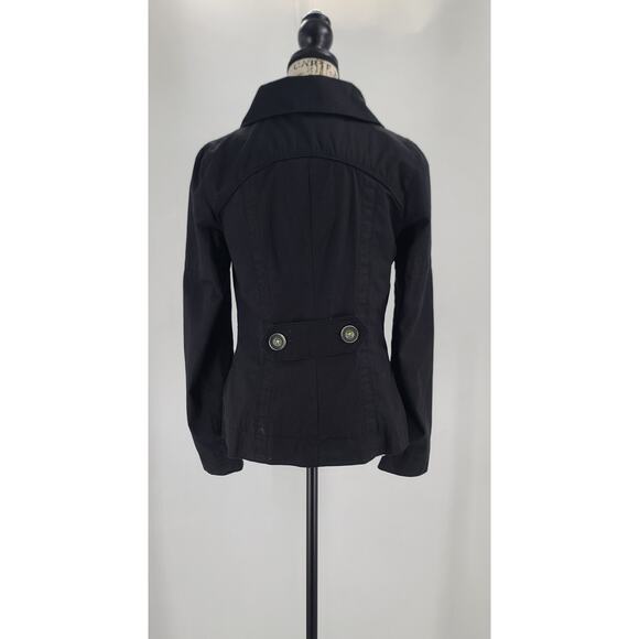 Soia & Kyo funnel neck Cotton black asymmetrical jacket ladies black Size Small - Picture 2 of 9